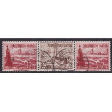 ALEMANIA 1937 ESTAMPILLAS SE-TENANT ZUSAMMENDRUCKE USADOS QUE ES MUCHO MAS ESCASO MI W134 8 EUROS